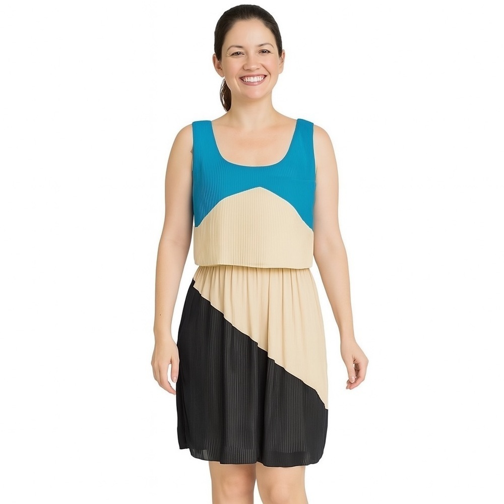 ARYN K Pleated Color block Dress Size M